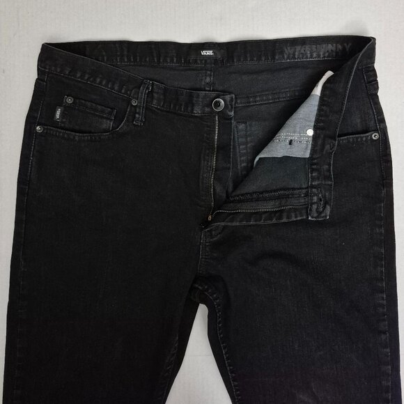 Vans V76 Skinny Jeans Men's 36X32 Black Denim Skater Goth - Pre-owned - Picture 3 of 13
